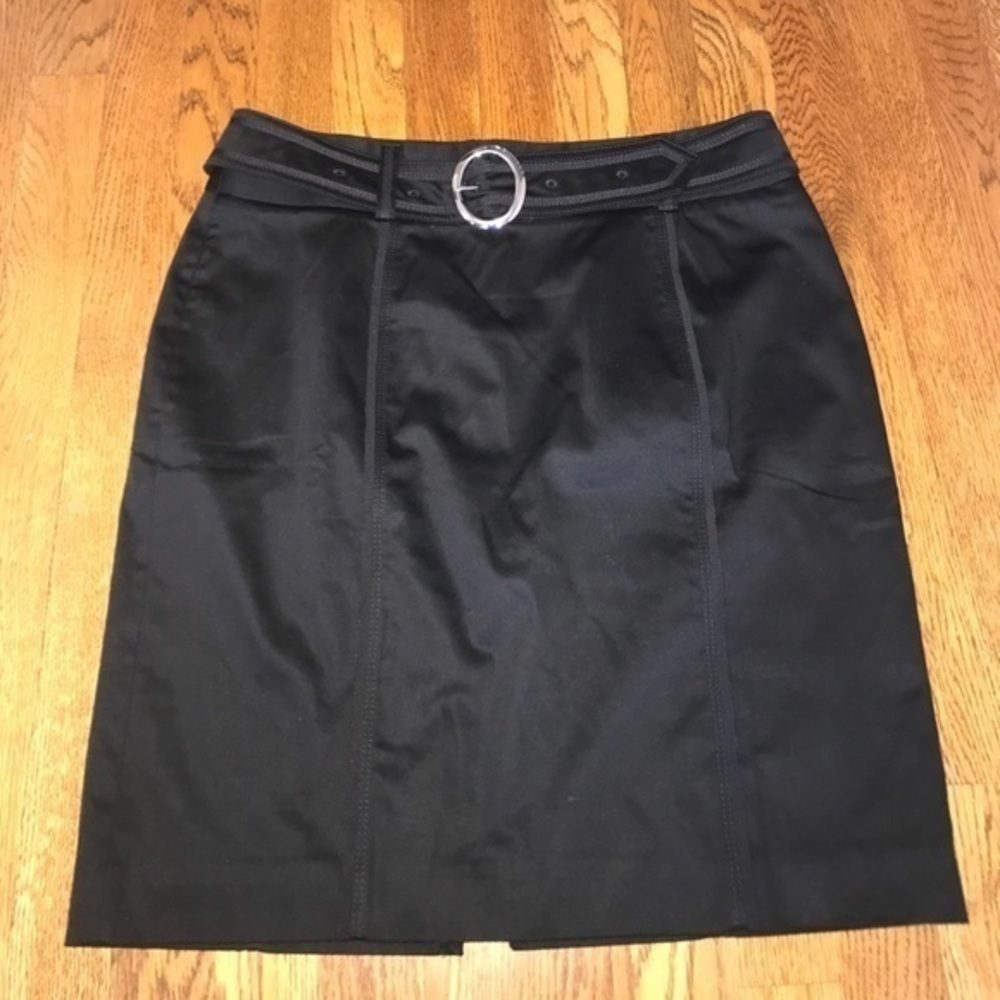 WHBM belted little black Career skirt size 8